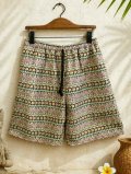 織り柄＊コットン素材＊ハーフパンツ