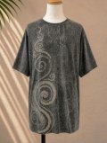 ストーンウォッシュ加工＊コットン素材＊ハンドペイント＊半袖Ｔシャツ＊ＸＬ