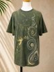 ストーンウォッシュ加工＊コットン素材＊ハンドペイント＊半袖Ｔシャツ＊ＸＬ