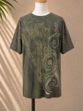 ストーンウォッシュ加工＊コットン素材＊ハンドペイント＊半袖Ｔシャツ＊ＸＬ