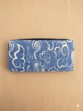 藍染め風＊和柄＊ラウンドファスナー＊ウォレット＊長財布