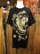 黒色＊コットン素材＊抜染プリント＊ガネーシャ＊半袖＊Ｔシャツ＊ＸＬ