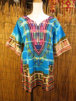 画像2: タイダイ染め＊アフリカンプリント＊ダシキ＊ＤＡＳＨＩＫＩ＊Ｍ