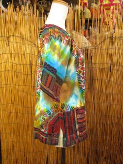 画像2: 小さめサイズ＊タイダイ染め＊アフリカンプリント＊ダシキ＊ＤＡＳＨＩＫＩ＊Ｓ