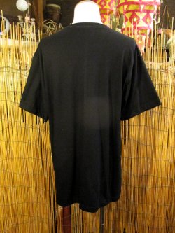 画像4: 黒色＊コットン素材＊抜染プリント＊ロータス＊半袖＊Ｔシャツ＊ＸＬ