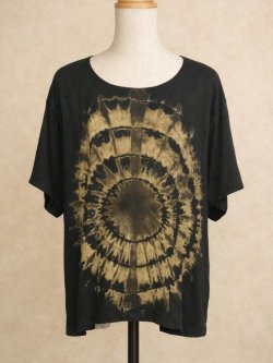 画像1: モノトーンタイダイ染め＊レーヨン素材＊半袖＊プルオーバー