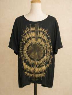 画像1: モノトーンタイダイ染め＊レーヨン素材＊半袖＊プルオーバー