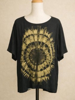 画像1: モノトーンタイダイ染め＊レーヨン素材＊半袖＊プルオーバー