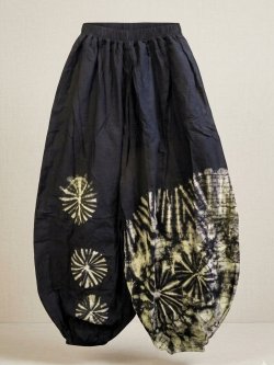 画像1: モノトーンタイダイ染め＊コットン素材＊ゆったりシルエット＊ビッグアラジンパンツ＊バルーンパンツ
