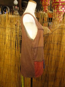 画像3: パッチワーク＊コットン素材＊ストーンウォッシュ＊タンクトップ