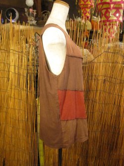 画像3: パッチワーク＊コットン素材＊ストーンウォッシュ＊タンクトップ