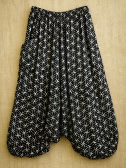 画像1: 和風プリント＊レーヨン素材＊ふんわり＊サルエルパンツ