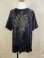 画像1: ストーンウォッシュ加工＊コットン素材＊ロータス＊ハンドペイント＊半袖Ｔシャツ＊ＸＬ (1)