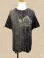 画像1: ストーンウォッシュ加工＊コットン素材＊ロータス＊ハンドペイント＊半袖Ｔシャツ＊ＸＬ (1)