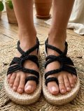 【２３・５ｃｍ〜２４ｃｍ】ソフトタイプ＊編み編み＊紐サンダル