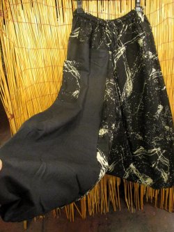 画像3: 黒色＋和風プリント＊切り替え＊コットン素材＊ふんわり＊サルエルパンツ