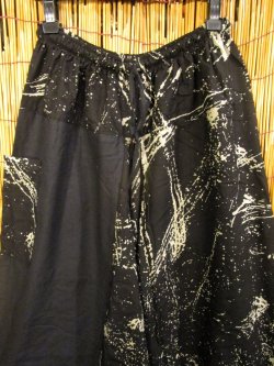 画像2: 黒色＋和風プリント＊切り替え＊コットン素材＊ふんわり＊サルエルパンツ