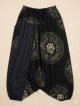 黒色＋和風プリント＊切り替え＊コットン素材＊ふんわり＊サルエルパンツ