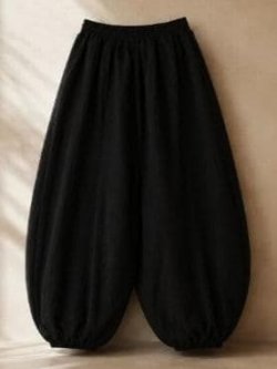 画像1: 黒色＊コットン素材＊ゆったりシルエット＊ビッグアラジンパンツ＊バルーンパンツ