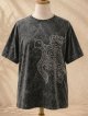 ストーンウォッシュ加工＊コットン素材＊ウミガメ＊ハンドペイント＊半袖Ｔシャツ＊ＸＬ