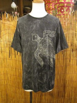 画像2: ストーンウォッシュ加工＊コットン素材＊ウミガメ＊ハンドペイント＊半袖Ｔシャツ＊ＸＬ