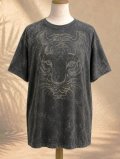 ストーンウォッシュ加工＊コットン素材＊タイガー＊ハンドペイント＊半袖Ｔシャツ＊ＸＬ