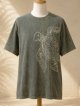 ストーンウォッシュ加工＊コットン素材＊ウミガメ＊ハンドペイント＊半袖Ｔシャツ＊ＸＬ