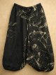 黒色＋和風プリント＊切り替え＊コットン素材＊ふんわり＊サルエルパンツ