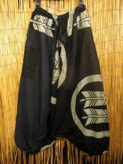 画像2: 黒色＋和風プリント＊切り替え＊コットン素材＊ふんわり＊サルエルパンツ