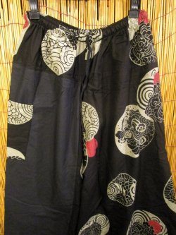 画像3: 黒色＋和風プリント＊切り替え＊コットン素材＊ふんわり＊サルエルパンツ