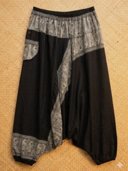 画像1: 壁画プリント＊レーヨン素材＊ふんわり＊サルエルパンツ