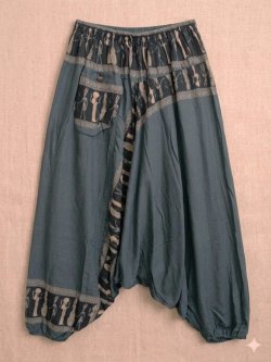 画像1: 壁画プリント＊レーヨン素材＊ふんわり＊サルエルパンツ