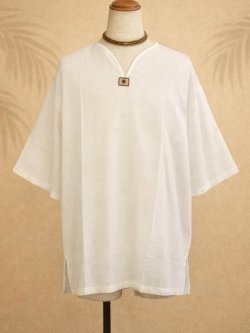画像1: 無地＊薄手＊コットン素材＊半袖＊プルオーバー＊２ＸＬ