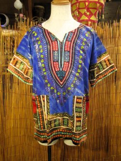 画像2: タイダイ染め＊アフリカンプリント＊ダシキ＊ＤＡＳＨＩＫＩ＊Ｌ