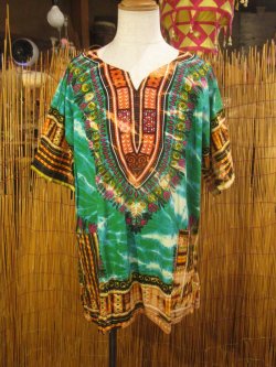 画像2: タイダイ染め＊アフリカンプリント＊ダシキ＊ＤＡＳＨＩＫＩ＊ＸＬ