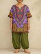 タイダイ染め＊アフリカンプリント＊ダシキ＊ＤＡＳＨＩＫＩ＊Ｌ