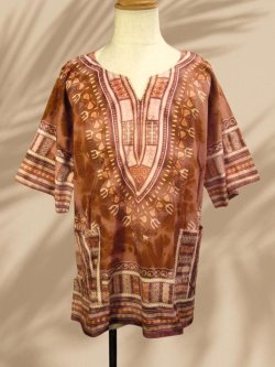 画像1: タイダイ染め＊アフリカンプリント＊ダシキ＊ＤＡＳＨＩＫＩ＊ＸＬ