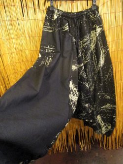 画像4: 黒色＋和風プリント＊切り替え＊コットン素材＊ふんわり＊サルエルパンツ