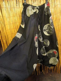 画像4: 黒色＋和風プリント＊切り替え＊コットン素材＊ふんわり＊サルエルパンツ
