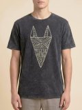 ストーンウォッシュ加工＊コットン素材＊キツネ＊ハンドペイント＊半袖Ｔシャツ＊Ｌ