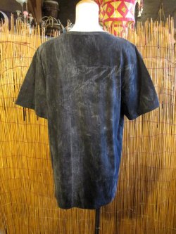画像4: ストーンウォッシュ加工＊コットン素材＊ふくろう＊ハンドペイント＊半袖Ｔシャツ＊Ｌ
