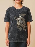 ストーンウォッシュ加工＊コットン素材＊ウミガメ＊ハンドペイント＊半袖Ｔシャツ＊Ｌ