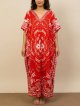 薄手ビスコース素材＊ゆったりサイズ ＊曼荼羅風プリント＊ガラベーヤ＊ポンチョ風＊マキシ丈＊ワンピース＊ベリーダンス