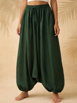 画像1: 無地＊レーヨン素材＊ふんわり＊サルエルパンツ