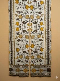 画像1: 【１５０ｃｍ×８５ｃｍ】インド綿＊お花プリント＊暖簾＊のれん