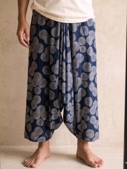 画像1: 和風プリント＊レーヨン素材＊ふんわり＊サルエルパンツ