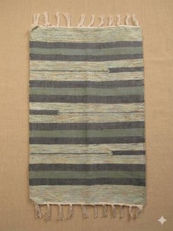 画像1: 【５０ｃｍ×８０ｃｍ】コットン＆ポリエステル素材＊手織り＊シャトルラグマット