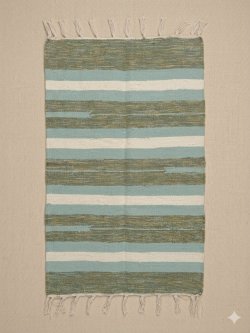 画像1: 【５０ｃｍ×８０ｃｍ】コットン＆ポリエステル素材＊手織り＊シャトルラグマット