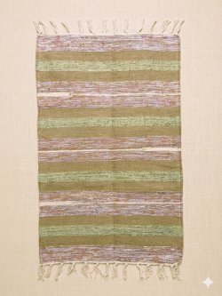 画像1: 【５０ｃｍ×８０ｃｍ】コットン＆ポリエステル素材＊手織り＊シャトルラグマット