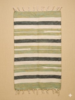 画像1: 【５０ｃｍ×８０ｃｍ】コットン＆ポリエステル素材＊手織り＊シャトルラグマット